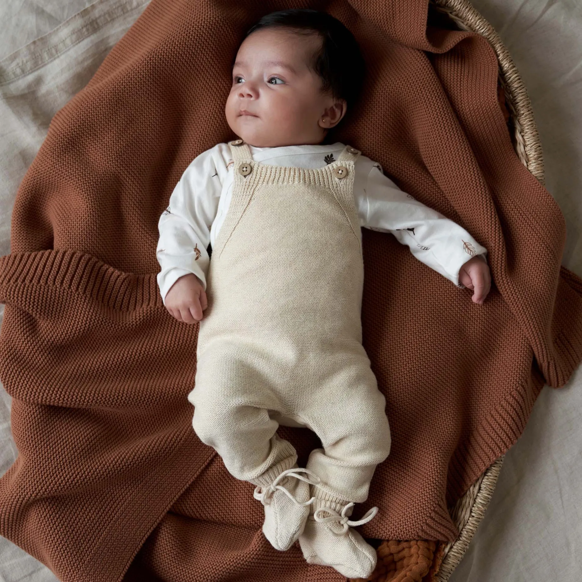 Boxpakjes|Boxpakjes & Jumpsuits*Prénatal newborn tuinbroek Pure mouwloos effen beige Dark Ecru Melange