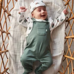 Boxpakjes|Boxpakjes*Prénatal newborn tuinbroek  effen groen Light Forest Green