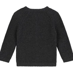 Truien & Vesten|Truien & Vesten*Prénatal newborn vest lange mouwen effen antraciet Deep Grey Melange