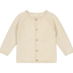 Truien & Vesten|Truien & Vesten*Prénatal newborn vest Pure lange mouwen effen beige Dark Ecru Melange