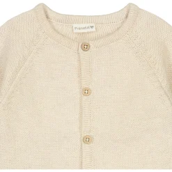 Truien & Vesten|Truien & Vesten*Prénatal newborn vest Pure lange mouwen effen beige Dark Ecru Melange