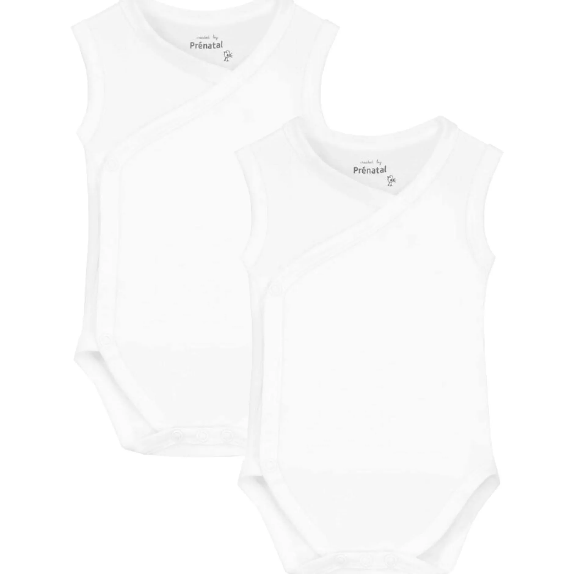 Rompers|Rompers*Prénatal overslag romper 2 stuks mouwloos effen wit White