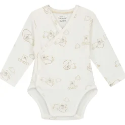 Rompers|Rompers*Prénatal overslagromper beren rib lange mouwen all over print wit Ivory White