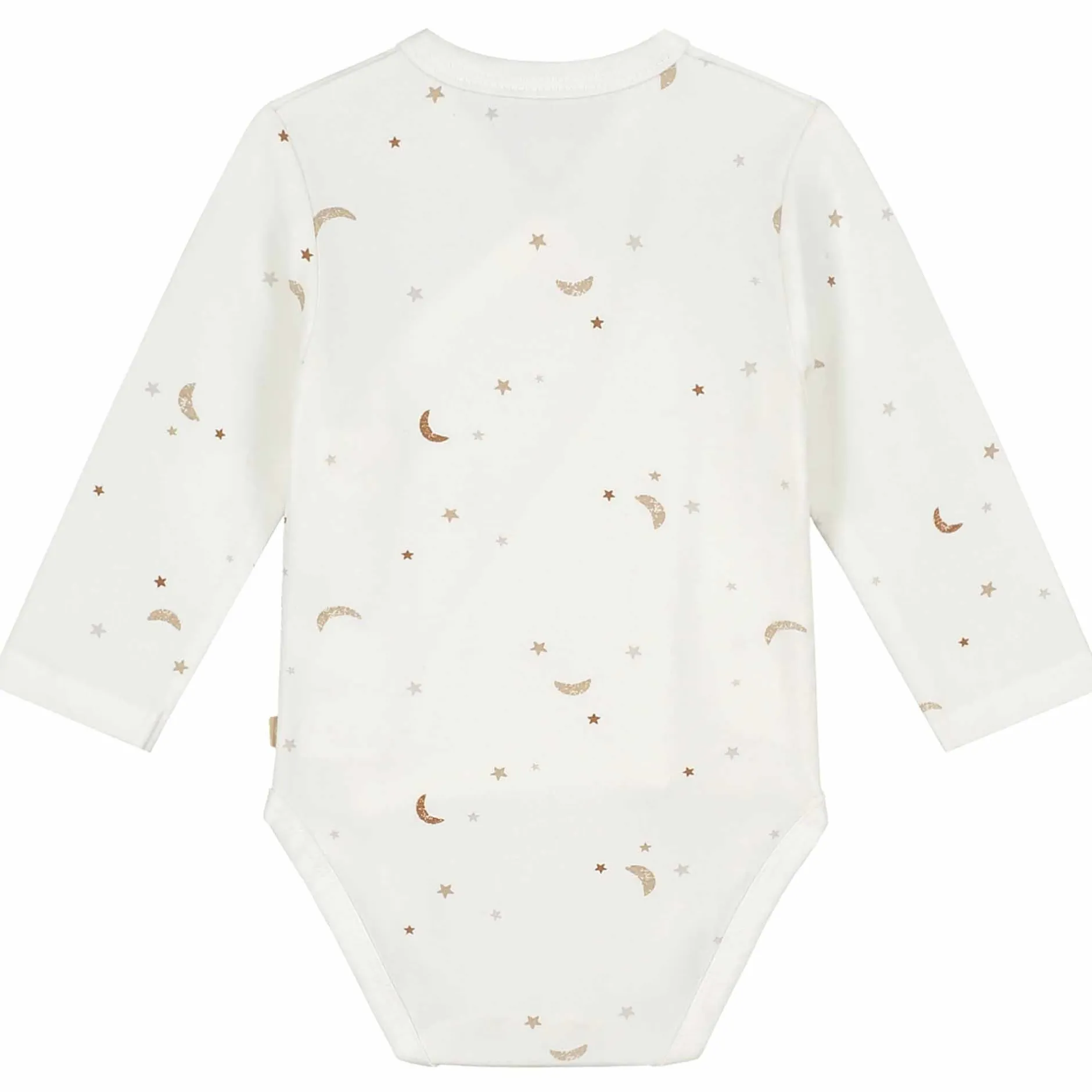 Rompers|Rompers*Prénatal overslagromper ster en maan lange mouwen all over print wit Ivory White