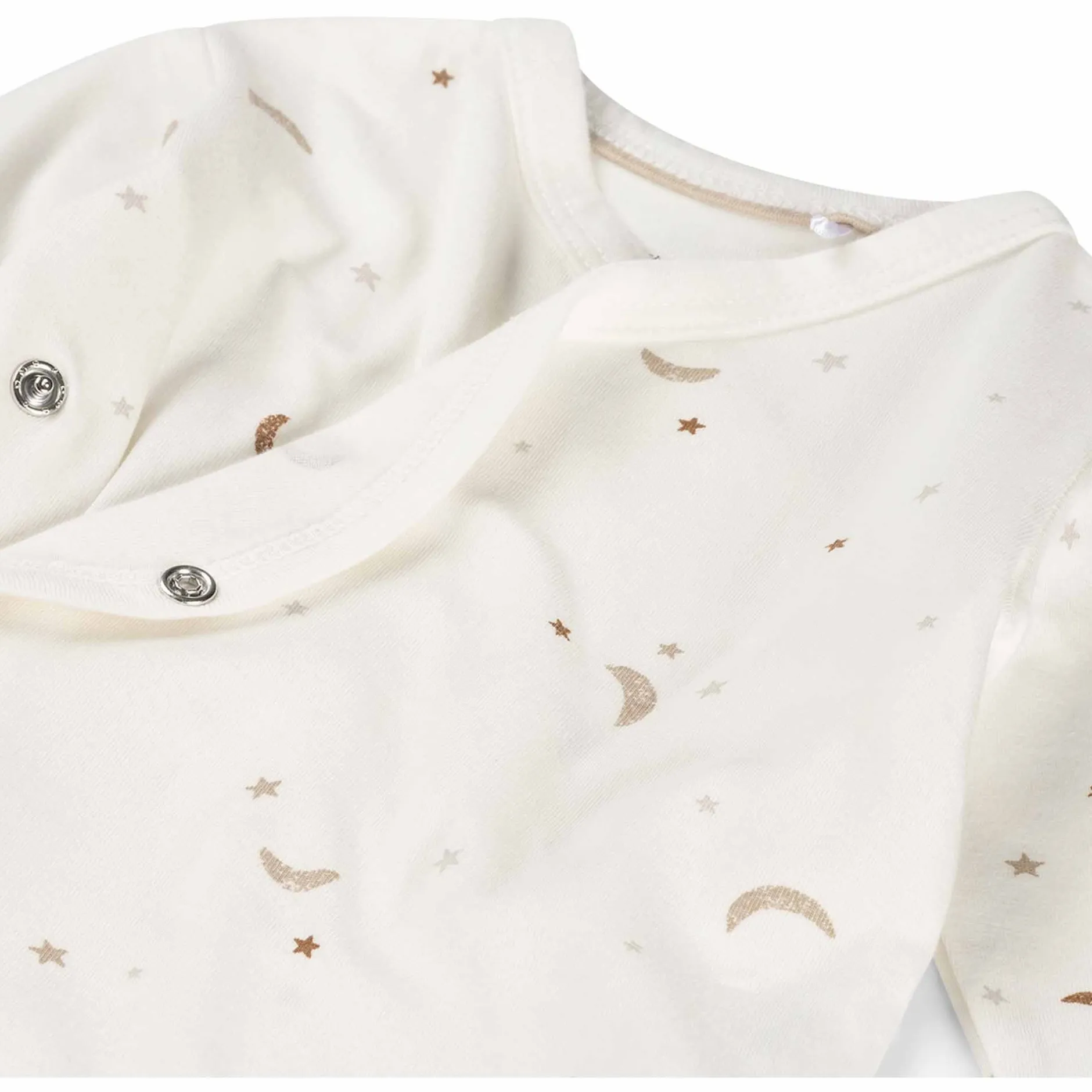 Rompers|Rompers*Prénatal overslagromper ster en maan lange mouwen all over print wit Ivory White