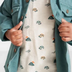 Shirts & Blouses|Shirts & Blouses*Prénatal peuter blouse lange mouwen effen groen Dark Green Blue