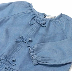 Shirts & Blouses|Shirts & Blouses*Prénatal peuter blouse lange mouwen effen blauw Mid Blue Denim