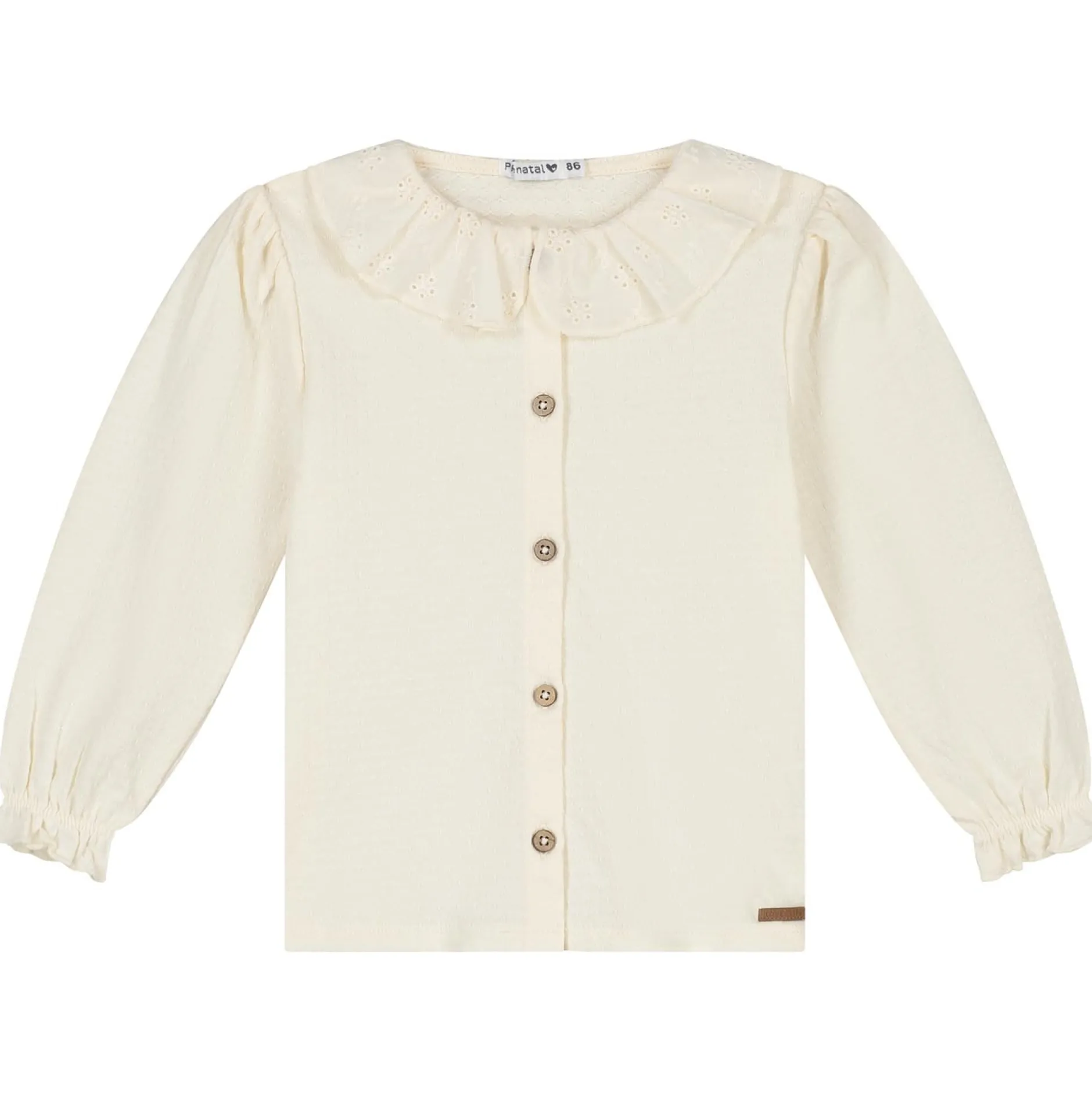 Shirts & Blouses|Shirts & Blouses*Prénatal peuter blouse lange mouwen effen wit Dark Off-White