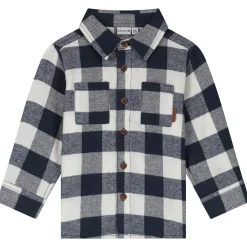 Shirts & Blouses|Shirts & Blouses*Prénatal peuter blouse lange mouwen ruit blauw Dark Bluegrey