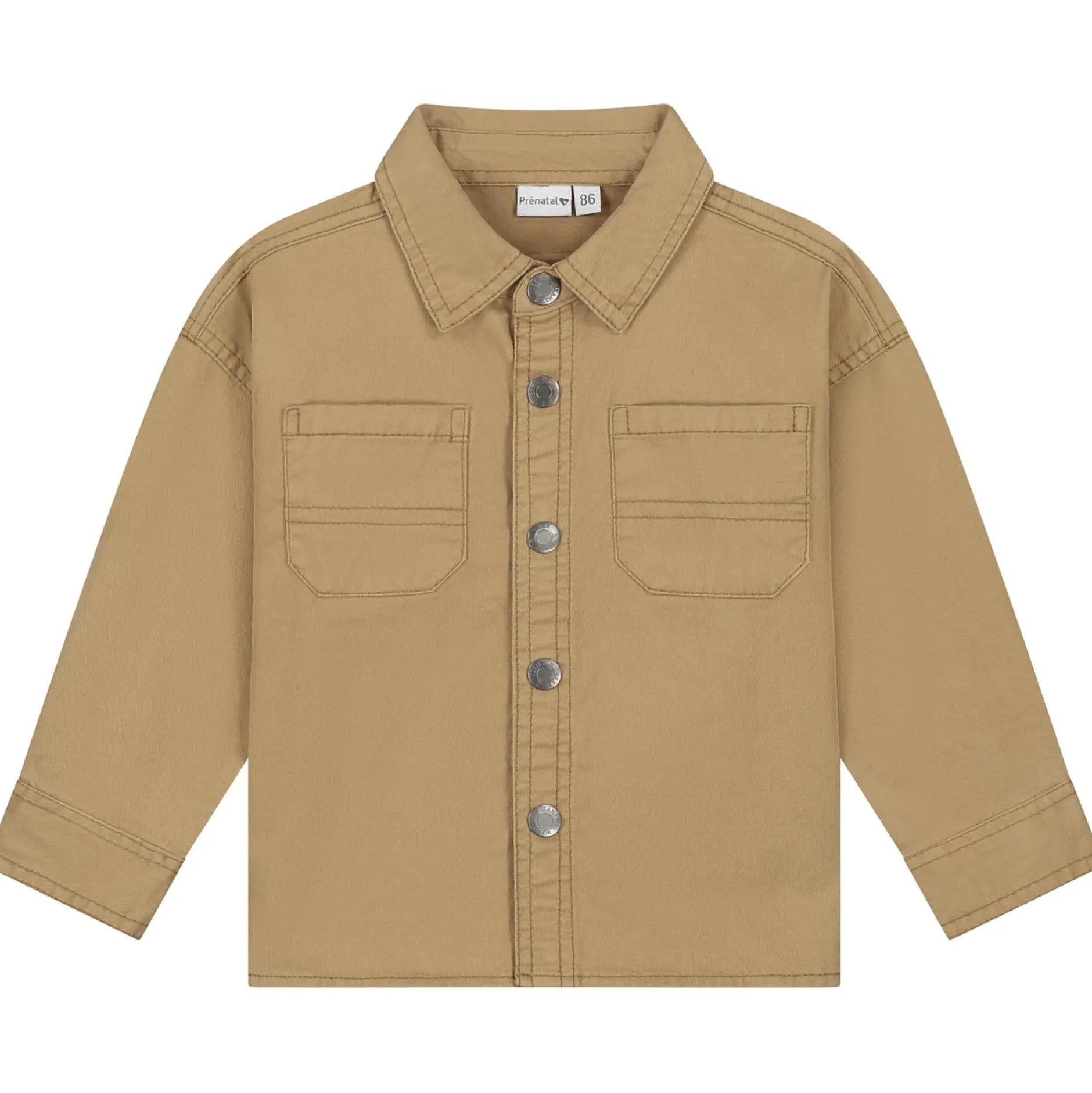 Shirts & Blouses|Shirts & Blouses*Prénatal peuter blouse lange mouwen effen bruin Dark Yellow Brown