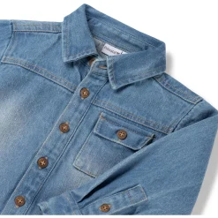 Shirts & Blouses|Shirts & Blouses*Prénatal peuter blouse lange mouwen effen denim Mid Blue Denim
