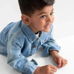 Shirts & Blouses|Shirts & Blouses*Prénatal peuter blouse lange mouwen effen denim Mid Blue Denim