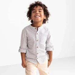 Shirts & Blouses|Shirts & Blouses*Prénatal peuter blouse lange mouwen strepen blauw Dark Milky Blue