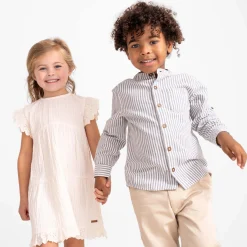 Shirts & Blouses|Shirts & Blouses*Prénatal peuter blouse lange mouwen strepen blauw Dark Milky Blue