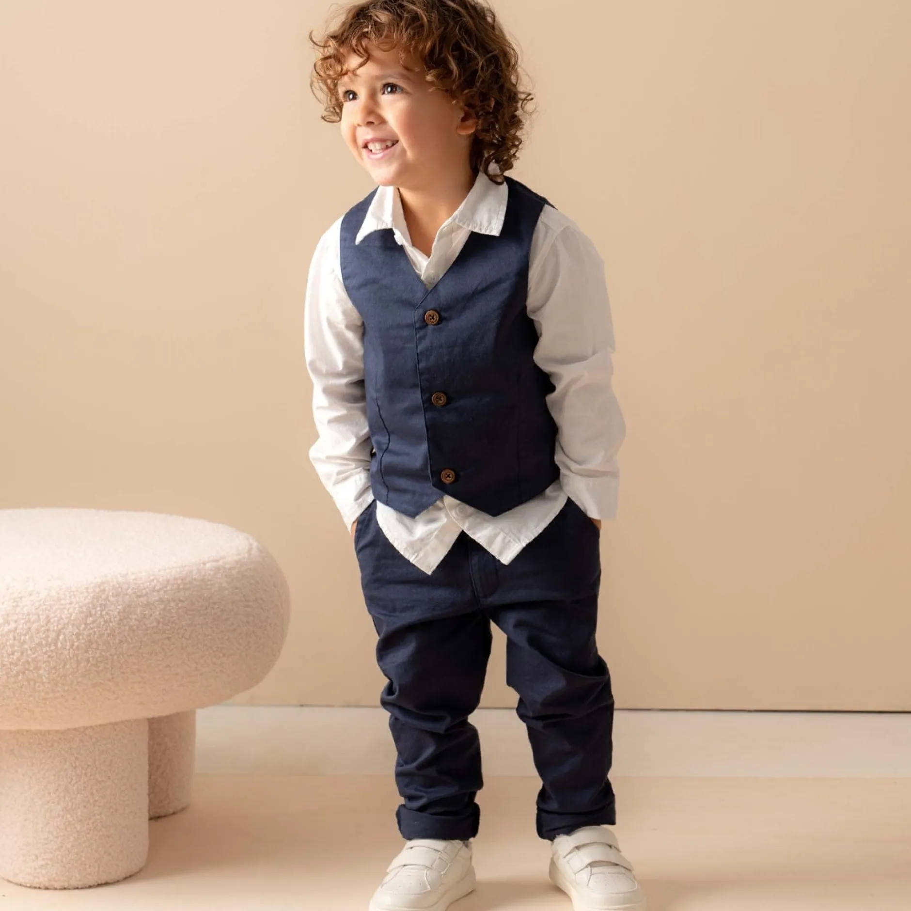 Broeken & Tuinbroeken|Broeken & Leggings*Prénatal peuter broek effen blauw Dark Bluegrey