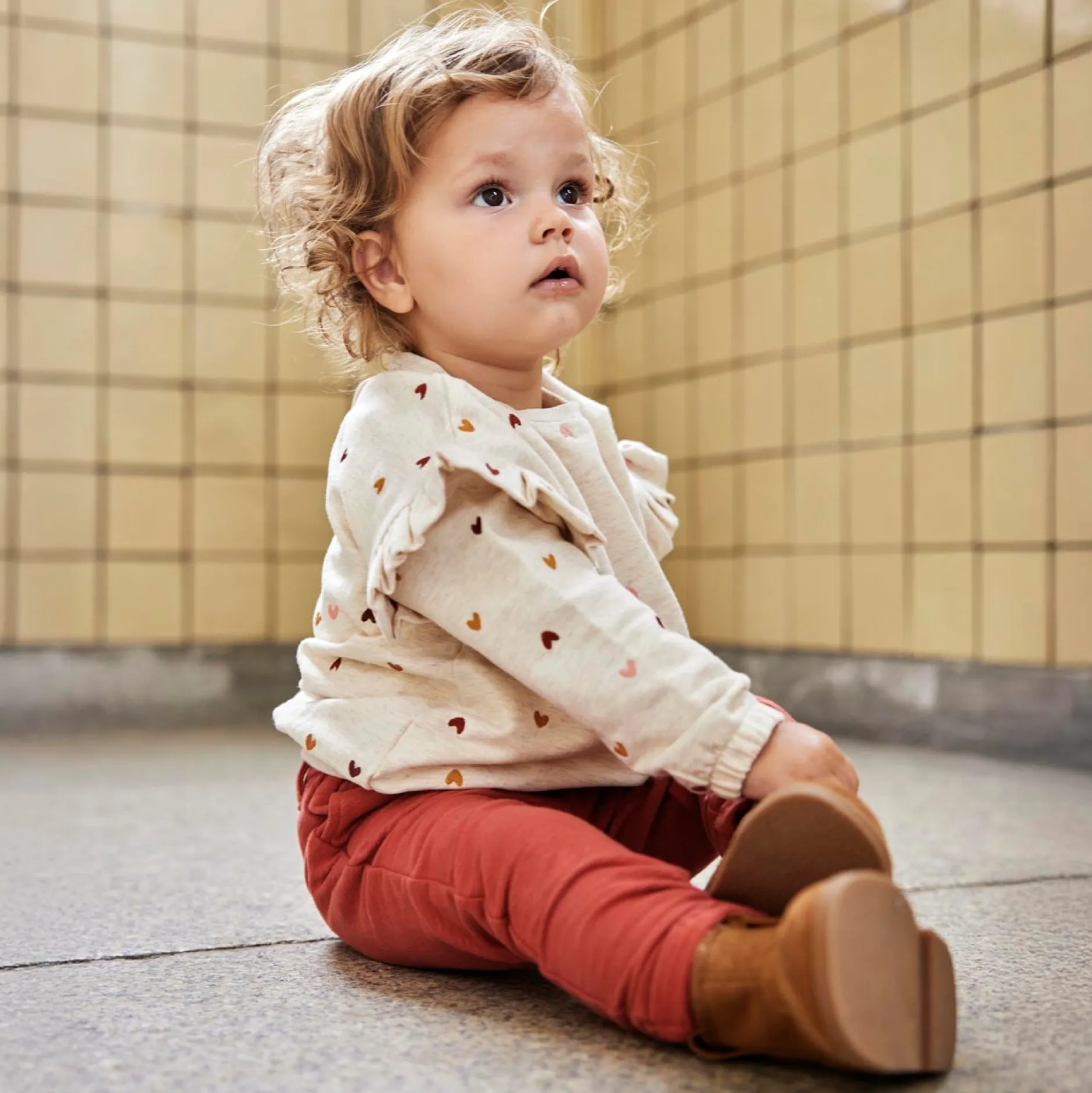 Broeken & Leggings|Broeken & Leggings*Prénatal peuter broek effen oranje Orange Brown
