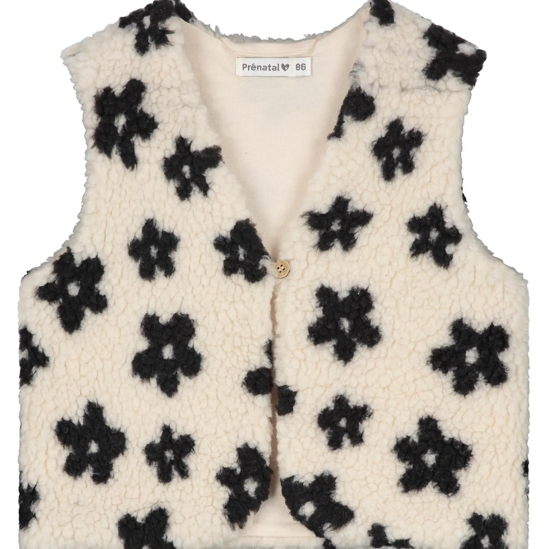 Truien & Vesten|Vesten*Prénatal peuter gilet mouwloos bloemen wit Off-White
