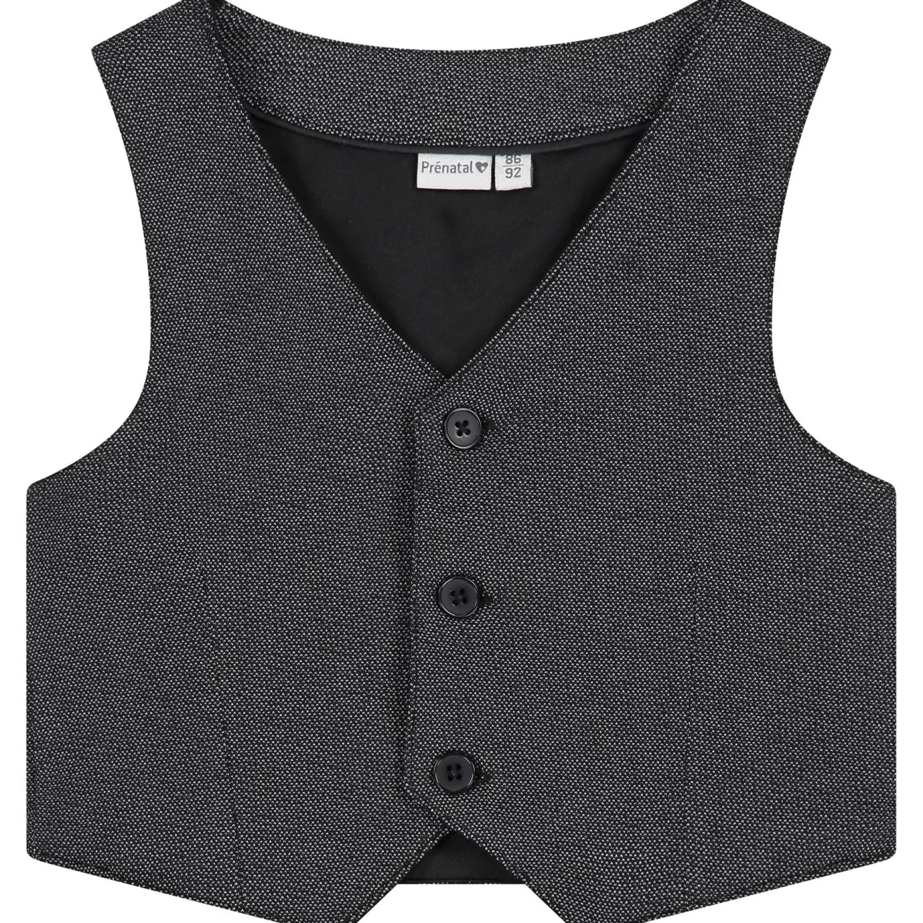 Truien & Vesten|Vesten*Prénatal peuter gilet mouwloos effen grijs Grey Melee Dark