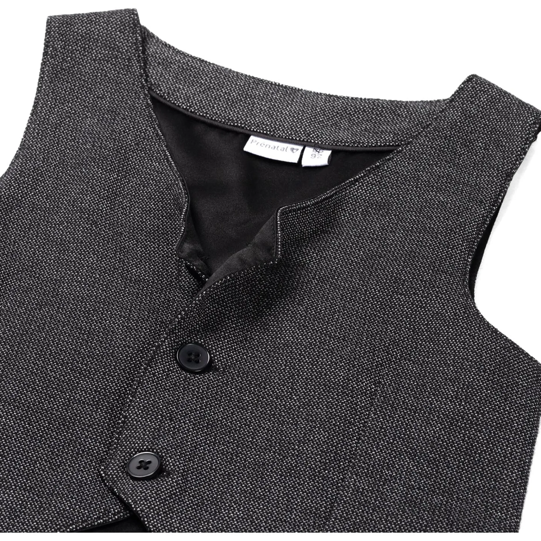 Truien & Vesten|Vesten*Prénatal peuter gilet mouwloos effen grijs Grey Melee Dark