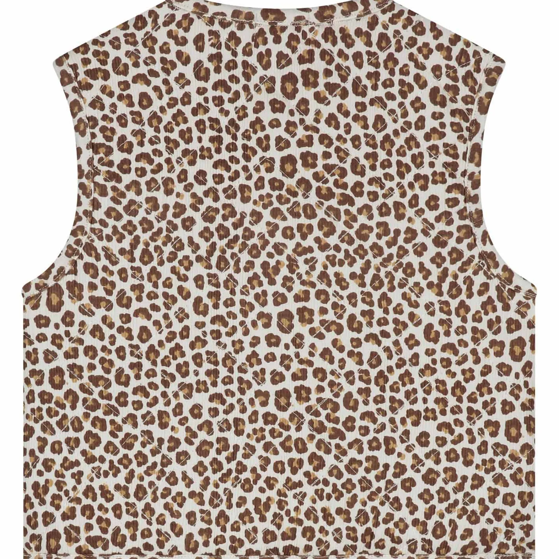 Truien & Vesten|Vesten*Prénatal peuter gilet mouwloos panterprint beige Dark Off-White