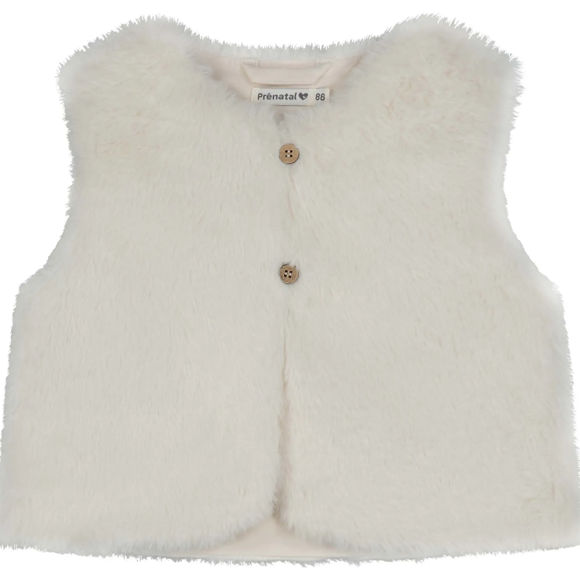 Truien & Vesten|Vesten*Prénatal peuter gilet mouwloos effen wit Dark Off-White