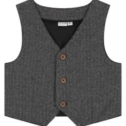 Truien & Vesten|Vesten*Prénatal peuter gilet mouwloos all over print grijs Anthra Grey Melange
