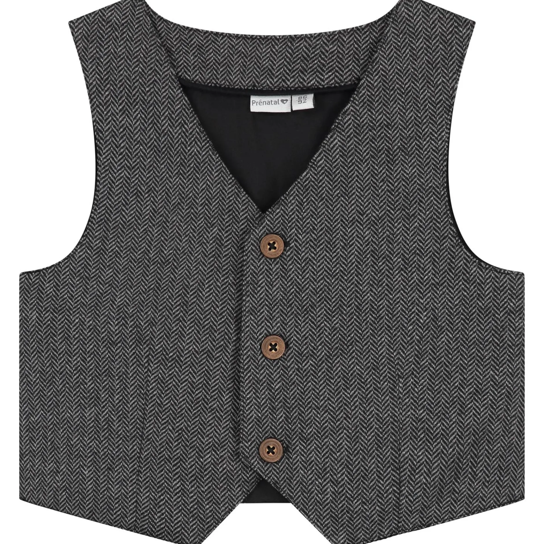 Truien & Vesten|Vesten*Prénatal peuter gilet mouwloos all over print grijs Anthra Grey Melange