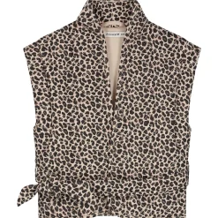 Truien & Vesten|Vesten*Prénatal peuter gilet mouwloos panterprint bruin Almond