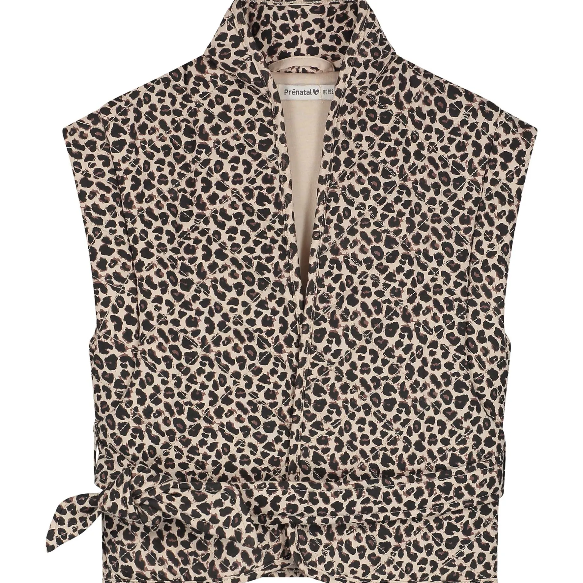 Truien & Vesten|Vesten*Prénatal peuter gilet mouwloos panterprint bruin Almond