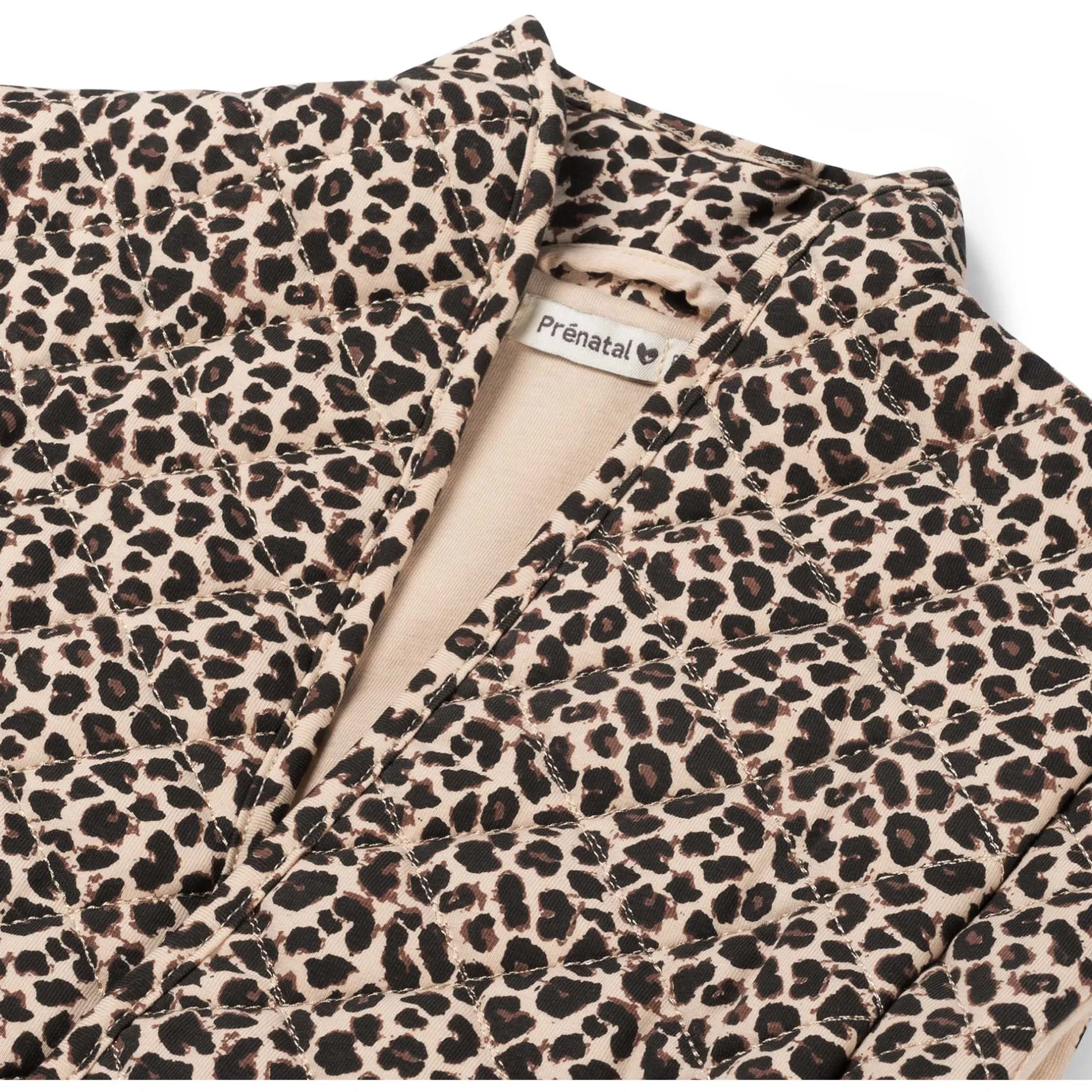 Truien & Vesten|Vesten*Prénatal peuter gilet mouwloos panterprint bruin Almond