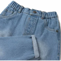 Jeans|Broeken & Tuinbroeken*Prénatal peuter jeans  effen blauw Mid Blue Denim