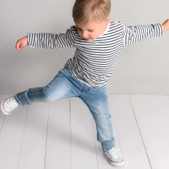 Jeans|Broeken & Tuinbroeken*Prénatal peuter jeans slim fit effen blauw Light Blue Denim