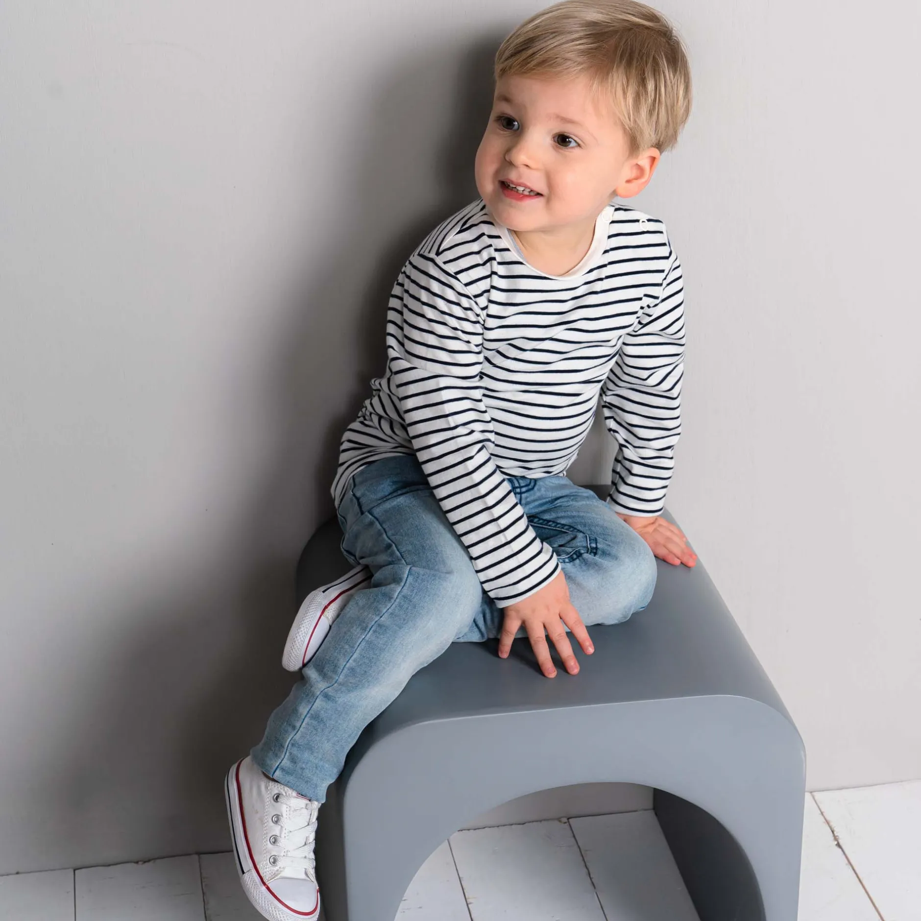 Jeans|Broeken & Tuinbroeken*Prénatal peuter jeans slim fit effen blauw Light Blue Denim