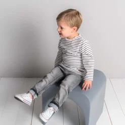 Jeans|Broeken & Tuinbroeken*Prénatal peuter jeans slim fit  effen grijs Light Grey Denim