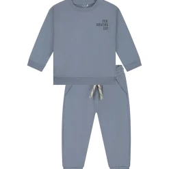 Truien & Vesten|Truien & Sweaters*Prénatal peuter joggingpak lange mouwen effen blauw Dark Milky Blue