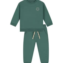 Truien & Vesten|Truien & Sweaters*Prénatal peuter joggingpak lange mouwen effen groen Forestgreen