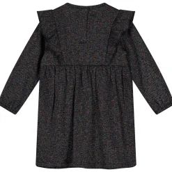 Jurken & Rokken|Jurken & Rokken*Prénatal peuter jurk glitter lange mouwen effen zwart Night Black