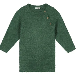 Jurken & Rokken|Jurken & Rokken*Prénatal peuter jurk lange mouwen effen groen Dark Bottle Green