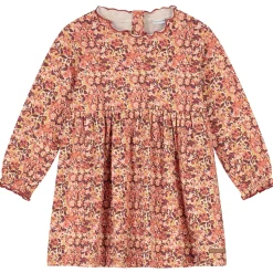 Jurken & Rokken|Jurken & Rokken*Prénatal peuter jurk lange mouwen meerkleurig multi Light Brown Melange