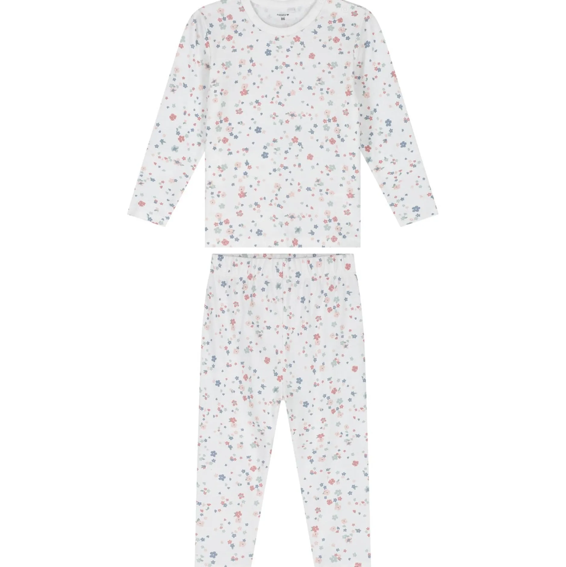 Pyjama's|Pyjama's*Prénatal peuter pyjama bloem wit Ivoor Wit