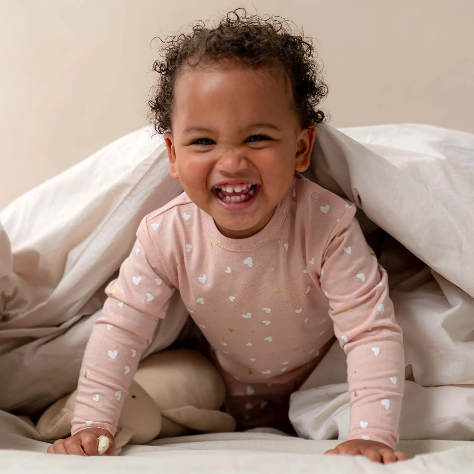 Pyjama's|Pyjama's*Prénatal peuter pyjama hartjes roze Powder Pink