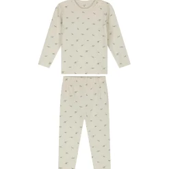 Pyjama's|Pyjama's*Prénatal peuter pyjama kleine dino beige Dark Ecru