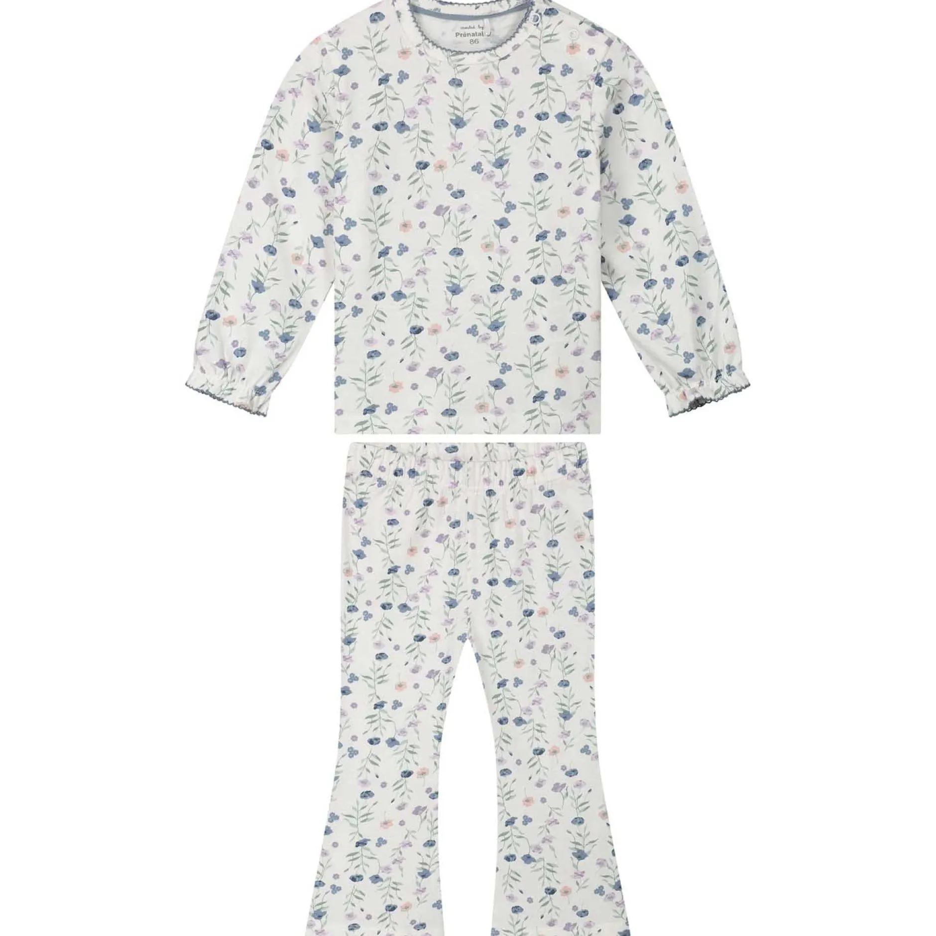 Pyjama's|Pyjama's*Prénatal peuter pyjama poppy bloem wit Ivoor Wit