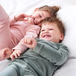 Pyjama's|Pyjama's*Prénatal peuter pyjama rib velour roze Powder Pink