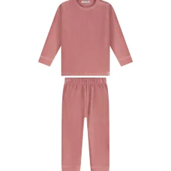 Pyjama's|Pyjama's*Prénatal peuter pyjama rib velour roze Dark Pink