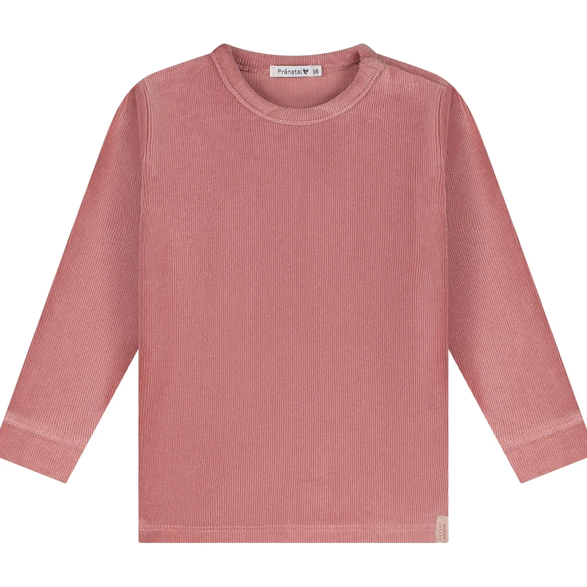 Pyjama's|Pyjama's*Prénatal peuter pyjama rib velour roze Dark Pink