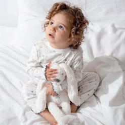 Pyjama's|Pyjama's*Prénatal peuter pyjama romantische rib wit Ivory White