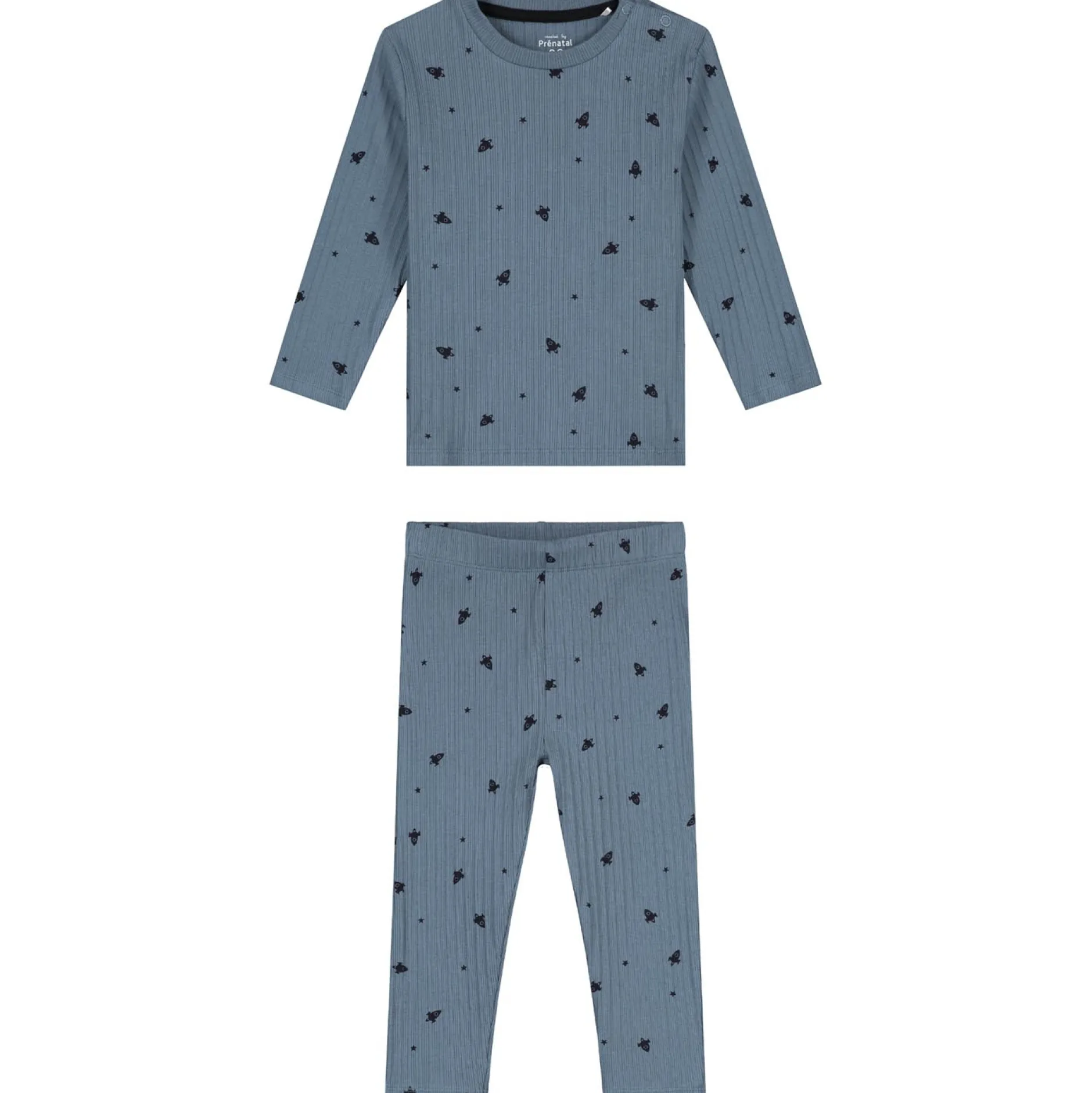 Pyjama's|Pyjama's*Prénatal peuter pyjama ruimte rib multi Steel Blue