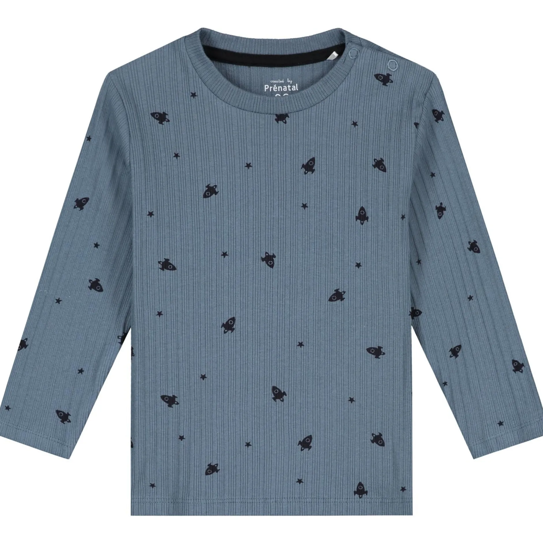 Pyjama's|Pyjama's*Prénatal peuter pyjama ruimte rib multi Steel Blue