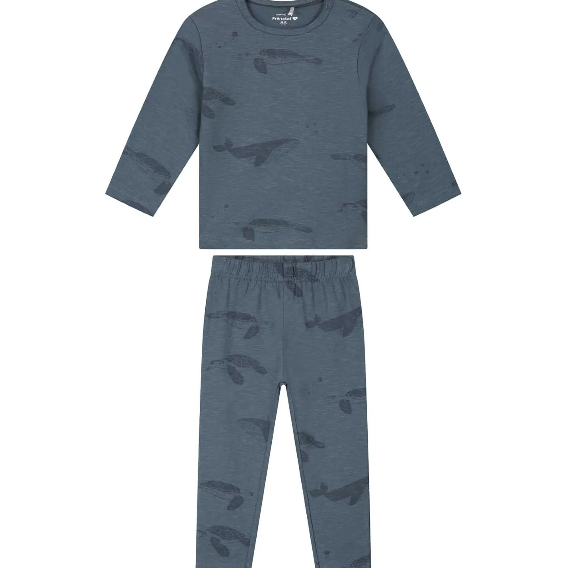 Pyjama's|Pyjama's*Prénatal peuter pyjama schildpad blauw Steel Blue